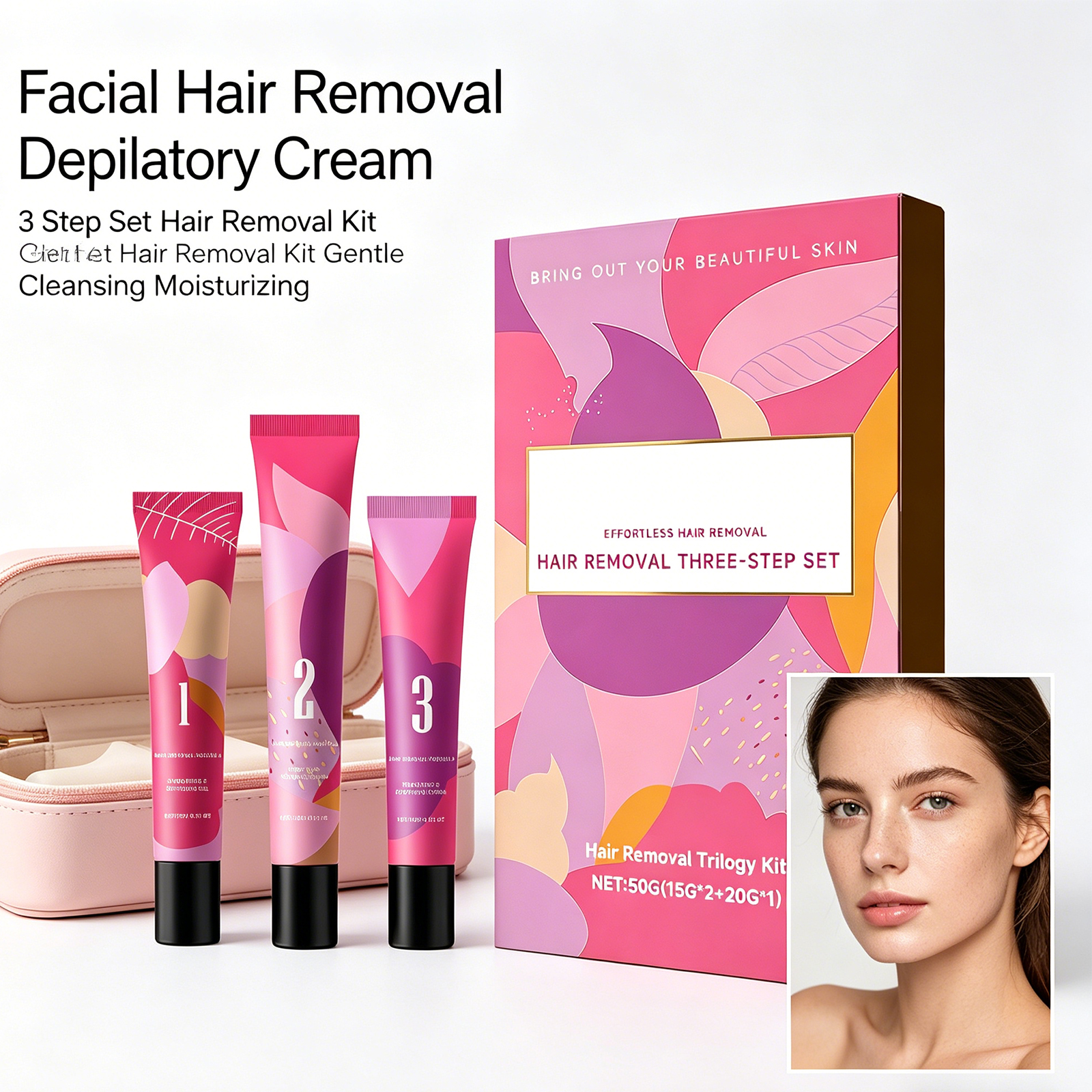 Facial Hair Removal 3-Step Kit - Hair Care Step recension och pris