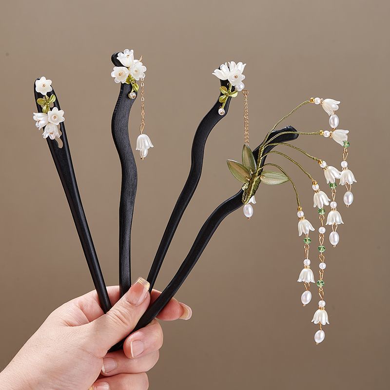 Wooden Flower Hairpin Vintage  - Hair Care Ingredients recension och pris