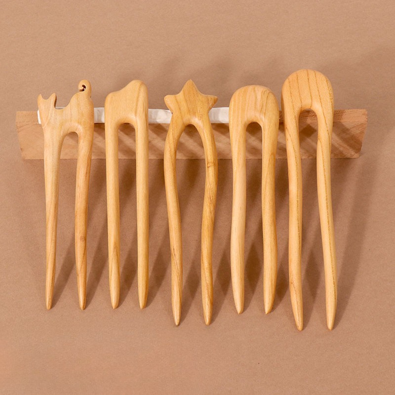 Peach Wood U-shaped Hairpin An - Hair Care Ingredients recension och pris