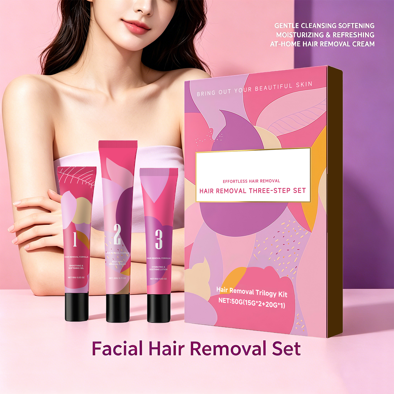 Facial Hair Removal 3-Step Set - Hair Care Step recension och pris